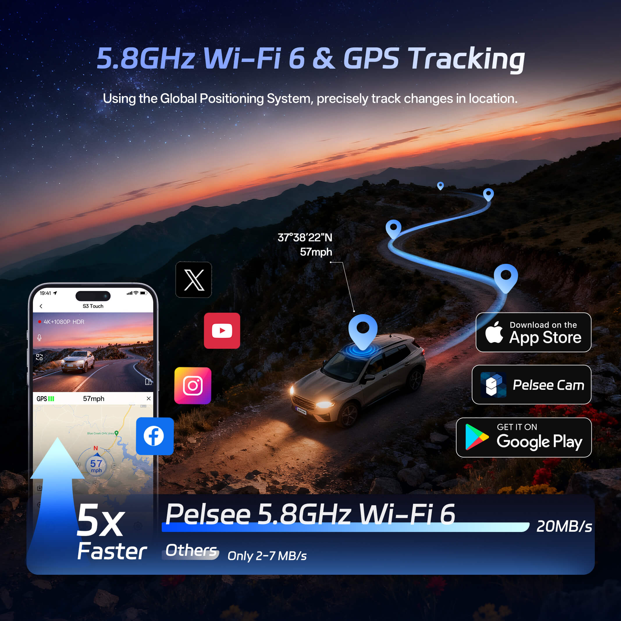 Pelsee S3 Touch 4K Dash Cam with STARVIS 2 Sensor