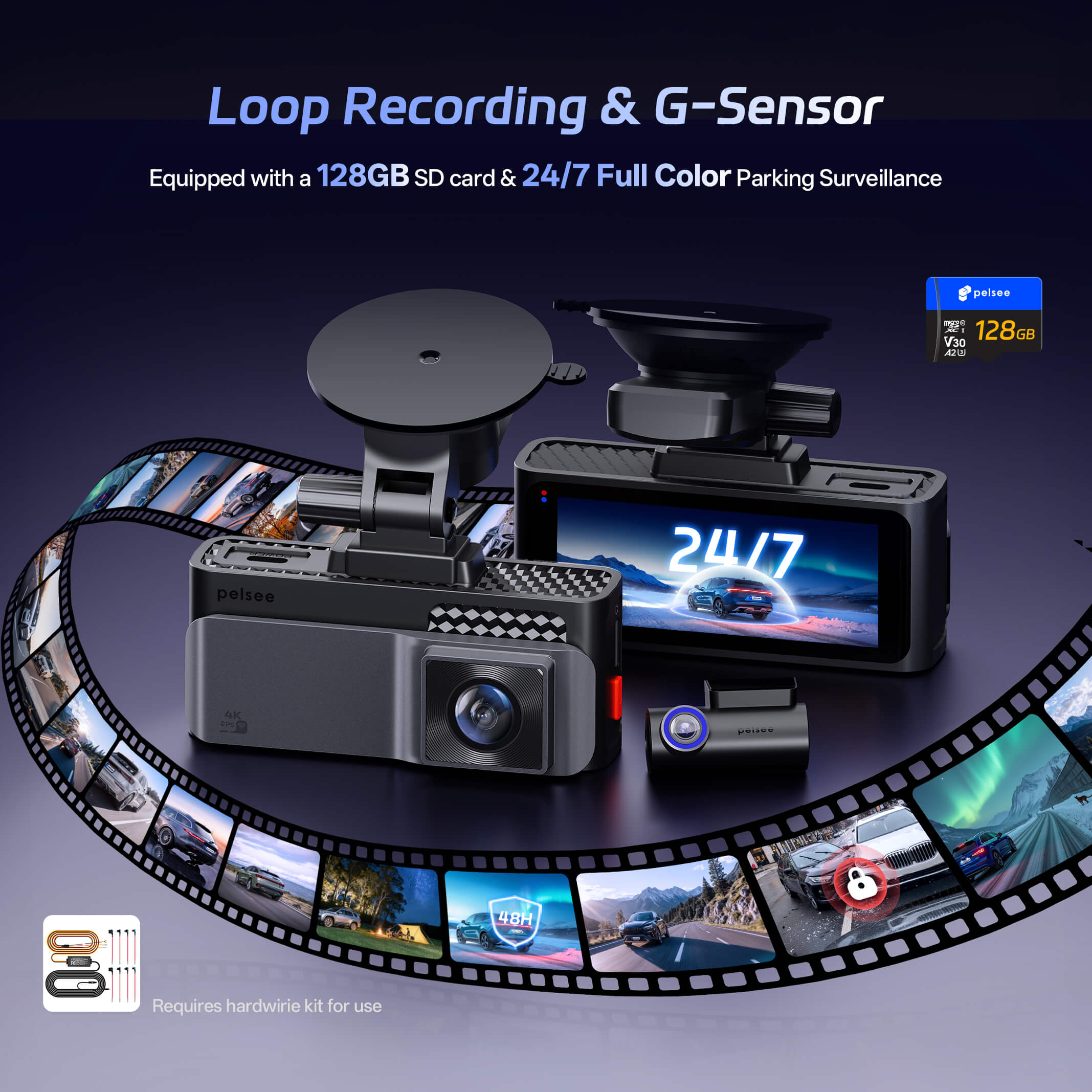 Pelsee S3 Touch 4K Dash Cam with STARVIS 2 Sensor