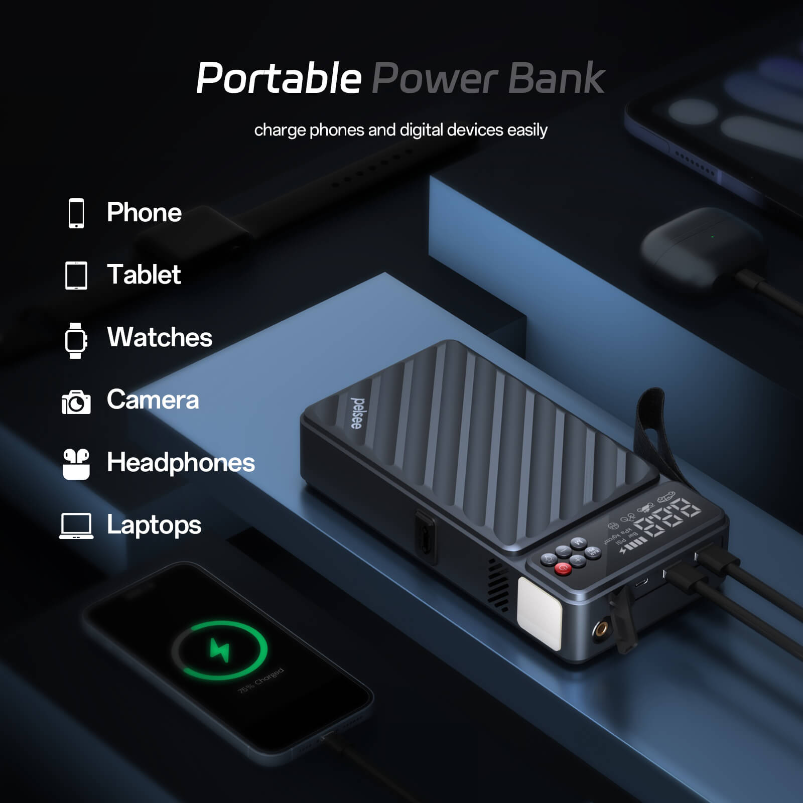 Pelsee E1 Jump Starter and Air Compressor - Jump Starter&Air Compressor -