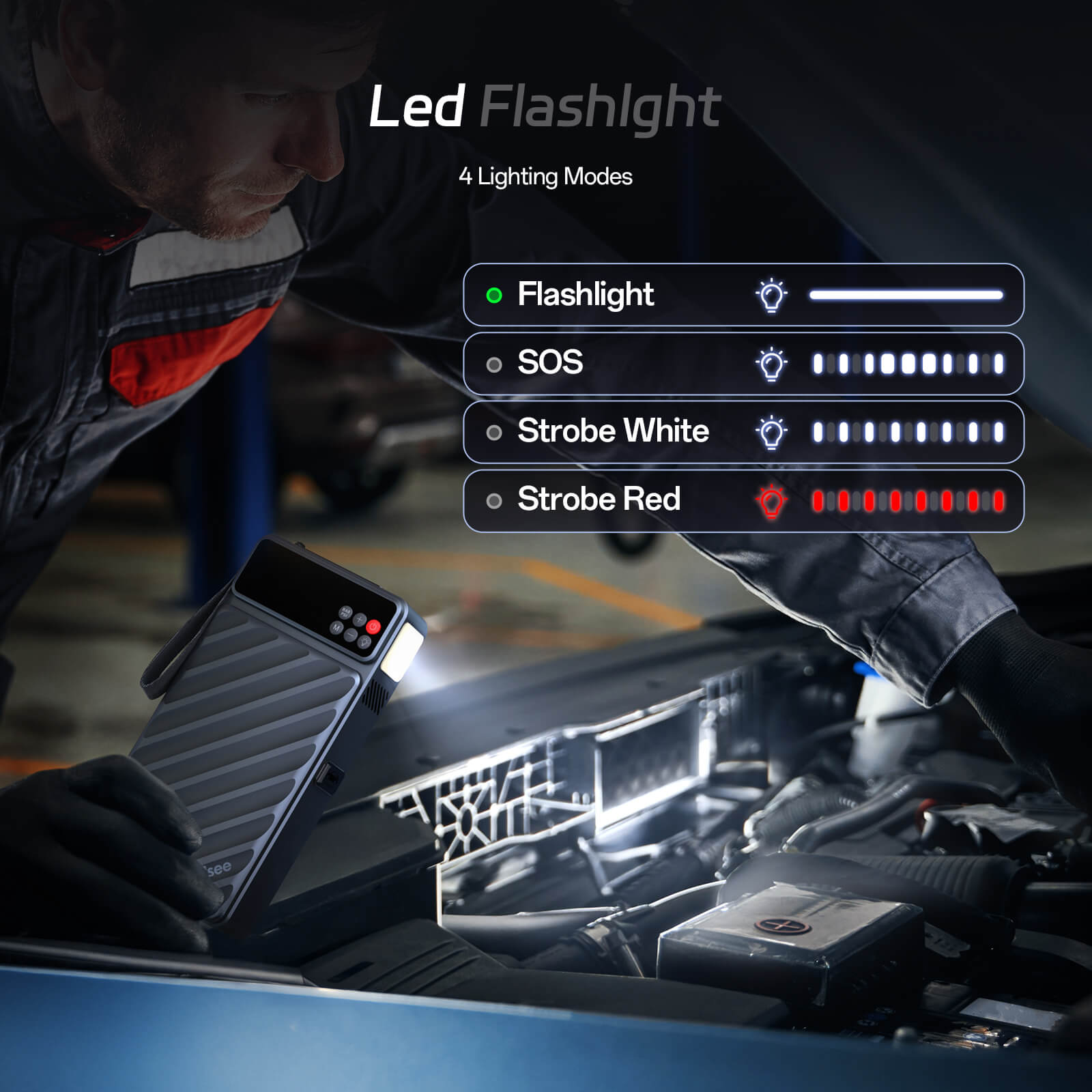 Pelsee E1 Jump Starter and Air Compressor - Jump Starter&Air Compressor -