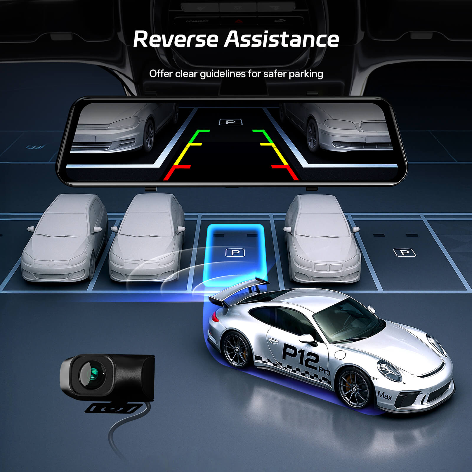 Pelsee P12 Pro Max Mirror Dash Cam