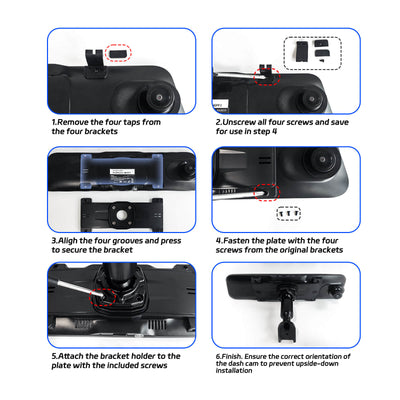 Bracket for 12‘’ Mirror Dash Cam Rear View Dash Camera Mount