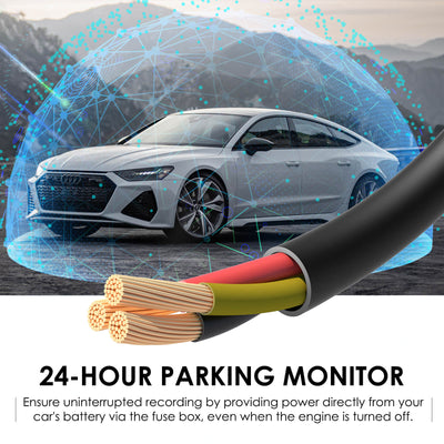 Pelsee Dash Cam Hardwire Kit, Full Set Hard Wire Kit Fuse for P1 Duo Dash Cam Only, 12V-24V to 5V Car Dash Camera Charger Power Cord, 4 Fuse Cable and Installation Tool