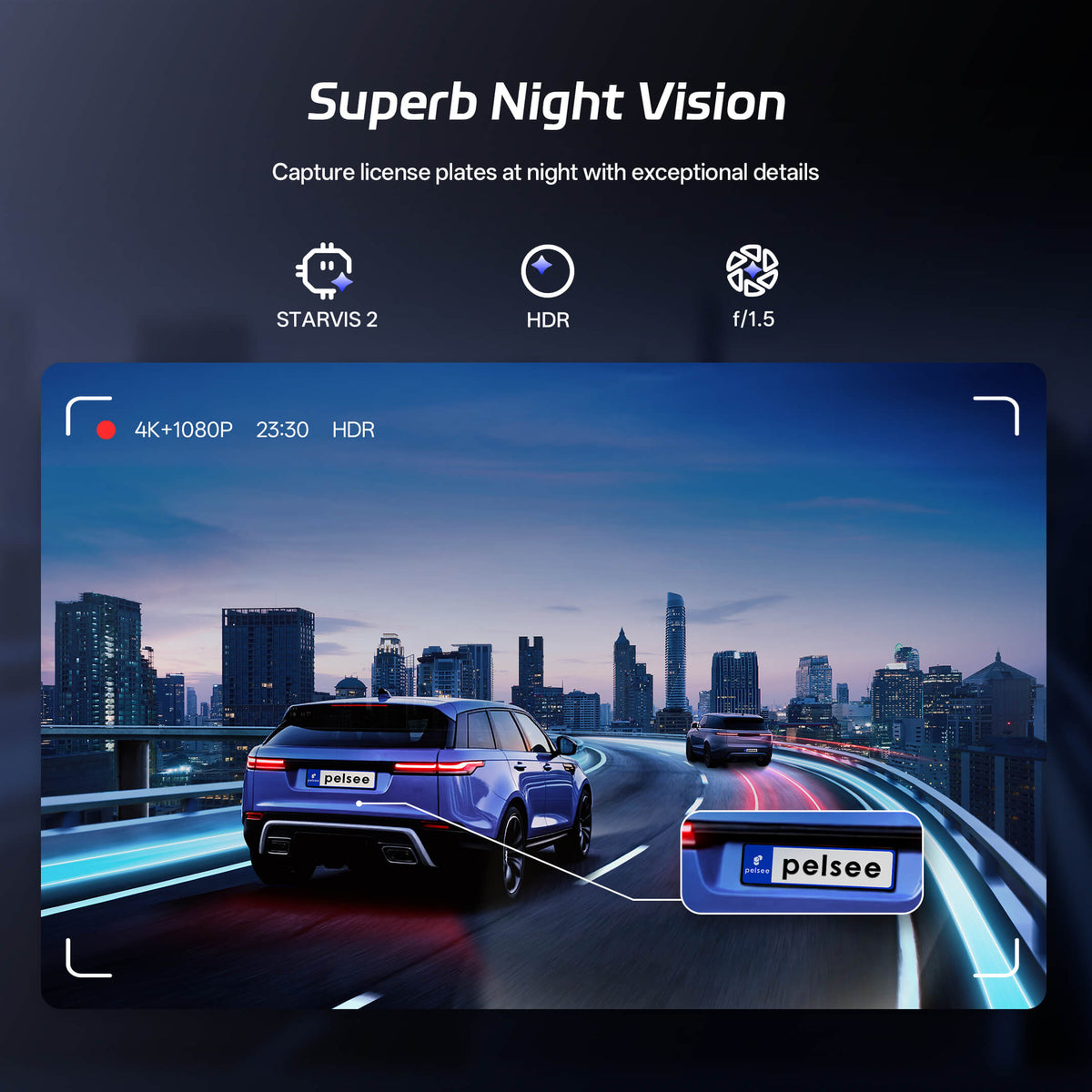 Pelsee S12 Pro Mirror Dash Cam with STARVIS 2 Sensor