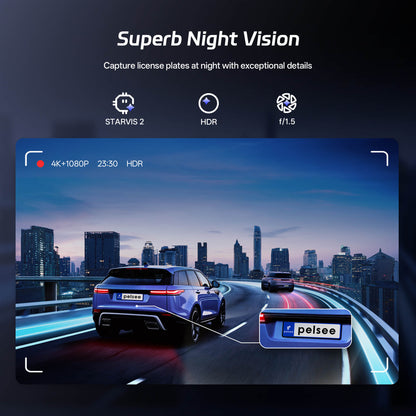 Pelsee S12 Pro Mirror Dash Cam with STARVIS 2 Sensor