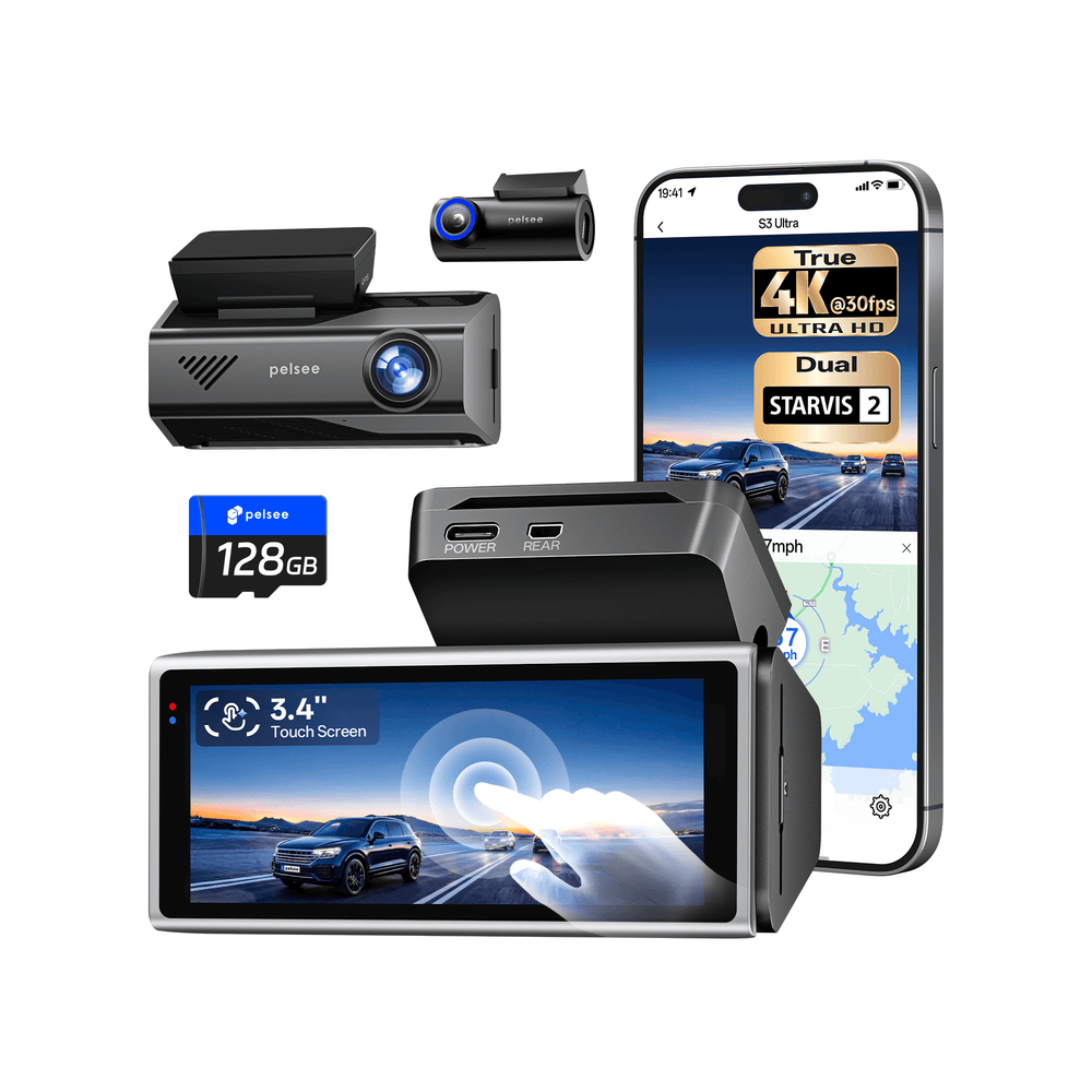 Pelsee S3 Ultra Native 4K Dash Cam with STARVIS 2 Sensors